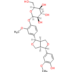 松脂醇-4-O-beta-D-吡喃葡萄糖苷结构式