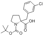 Boc-(R)-alpha-(3-chlorobenzyl)-proline Structure