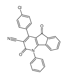 4-(p-chlorophenyl)-3-cyano-5-oxoindeno<1,2-b>pyridine(1-phenyl)-2-one Structure