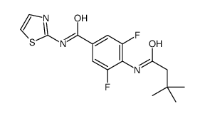 4-[(3,3-Dimethylbutanoyl)amino]-3,5-difluoro-N-(1,3-thiazol-2-yl) benzamide Structure