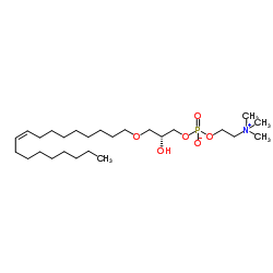 1-O-(9Z)十八碳烯基-2-羟基-sn-甘油-3-磷酸胆碱结构式