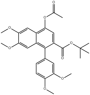 4-aco-1-(3,4-di-meo-ph)-6,7-di-meo-naphthalene-2-carboxylic acid tert-bu ester结构式