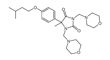 5-methyl-5-[4-(3-methylbutoxy)phenyl]-1,3-bis(morpholin-4-ylmethyl)imidazolidine-2,4-dione结构式