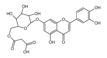 Luteolin 7-O-(6''-malonylglucoside) Structure