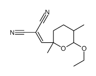 2-[(6-ethoxy-2,5-dimethyloxan-2-yl)methylidene]propanedinitrile结构式