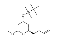 methyl 2,4,6-trideoxy-3(R)-(tert-butyldimethylsiloxy)-(5R)-6-(2-propenyl)-α-D-allopyranose结构式