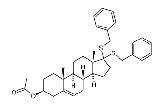 3β-acetoxy-androst-5-en-17-one-dibenzyldithioacetal Structure
