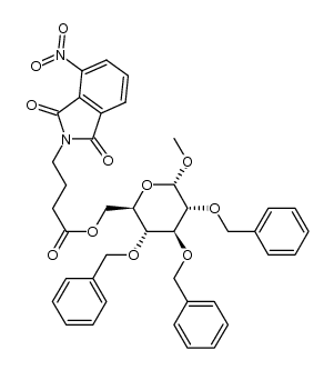 methyl 2,3,4-tri-O-benzyl-6-(4'-(o-nitrophthalimido)butyryl)-α-D-glucopyranoside结构式