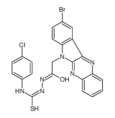1-[[2-(9-bromoindolo[3,2-b]quinoxalin-6-yl)acetyl]amino]-3-(4-chlorophenyl)thiourea结构式