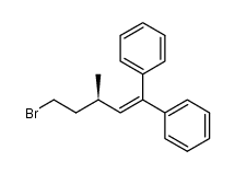 (R)-(5-bromo-3-methylpent-1-ene-1,1-diyl)dibenzene Structure