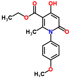 1,6-二氢-4-羟基-1-(4-甲氧基苯基)-2-甲基-6-(羰基)乙基酯烟酸结构式