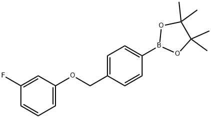 2-(4-((3-fluorophenoxy)methyl)phenyl)-4,4,5,5-tetramethyl-1,3,2-dioxaborolane Structure