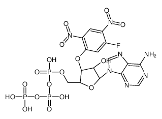 3'-O-(5-fluoro-2,4-dinitrophenyl)ATP ether Structure