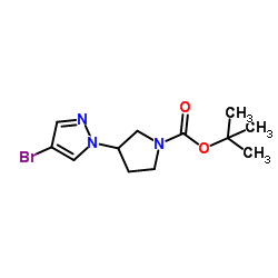 3-(4-溴-1H-吡唑-1-基)吡咯烷-1-羧酸叔丁酯结构式