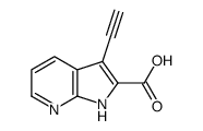 1H-Pyrrolo[2,3-b]pyridine-2-carboxylic acid, 3-ethynyl- Structure