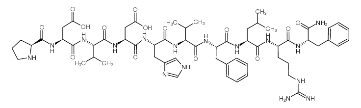 PRO-ASP-VAL-ASP-HIS-VAL-PHE-LEU-ARG-PHE-NH2: PDVDHVFLRF-NH2结构式