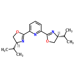 |R,R|-2,6-双(4-异丙基-2-恶唑啉-2-基)吡啶结构式