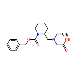 N-({1-[(Benzyloxy)carbonyl]-2-piperidinyl}methyl)-N-ethylglycine结构式