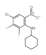 4-溴-N-环己基-2,3-二氟-6-硝基苯胺结构式