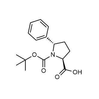 (2S,5S)-1-叔丁氧羰基-5-苯基-吡咯烷-2-羧酸结构式