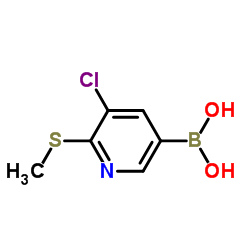 3-Chloro-2-methylthiopyridine-5-boronic acid Structure