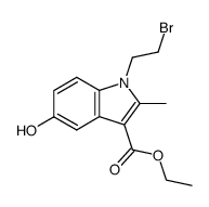 Indole-3-carboxylic acid, 1-(2-bromoethyl)-5-hydroxy-2-methyl-, ethyl ester structure