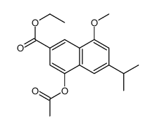 4-(乙酰基氧基)-8-甲氧基-6-(1-甲基乙基)-2-萘羧酸乙酯结构式