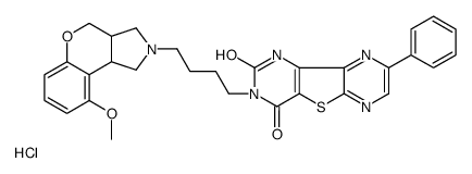 3-[4-[(3aR,9bR)-9-methoxy-3,3a,4,9b-tetrahydro-1H-chromeno[3,4-c]pyrrol-2-yl]butyl]-8-phenyl-1H-pyrazino[1,2]thieno[3,4-b]pyrimidine-2,4-dione,hydrochloride Structure