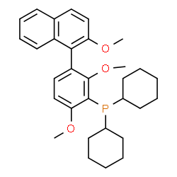 二环己基[2,6-二甲氧基-3-(2-甲氧基-1-萘基)苯基]膦结构式