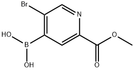 5-Bromo-2-(methoxycarbonyl)pyridine-4-boronic acid Structure