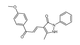 4-[(E)-3-(4-methoxyphenyl)-3-oxoprop-1-enyl]-5-methyl-2-phenyl-1H-pyrazol-3-one结构式