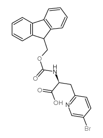 (S)-2-((((9H-芴-9-基)甲氧基)羰基)氨基)-3-(5-溴吡啶-2-基)丙酸结构式