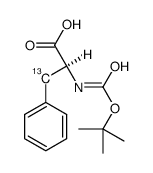 N-(tert-Butoxycarbonyl)-L-phenylalanine-3-13C结构式
