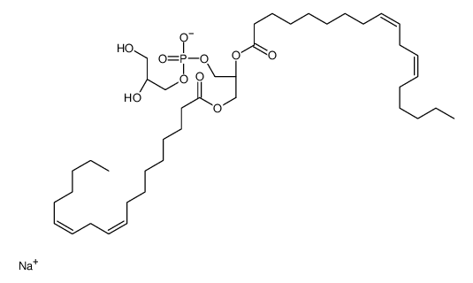 1,2-二亚油酰基-sn-甘油-3-磷酸-(1'-rac-甘油)(钠盐)结构式