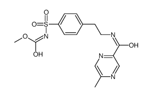 4-[β-(5-甲基吡嗪-2-羧酰胺基)乙基]苯磺酰胺氨基甲酸酯结构式