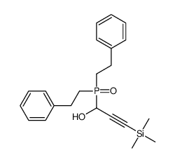 1-[bis(2-phenylethyl)phosphoryl]-3-trimethylsilylprop-2-yn-1-ol结构式