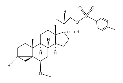 (20S)-6-METHOXY-20-(P-TOLUENESULFONOXY-METHYL)-3B,5-CYCLO-5A-PREGNANE Structure