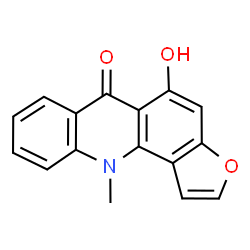5-Hydroxy-11-methylfuro[2,3-c]acridin-6(11H)-one Structure