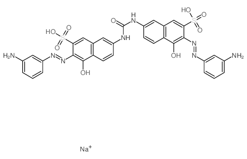 2-Naphthalenesulfonicacid, 7,7'-(carbonyldiimino)bis[3-[2-(3-aminophenyl)diazenyl]-4-hydroxy-,sodium salt (1:2) Structure