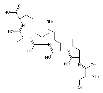 (2R)-2-[[(2S)-2-[[(2S)-2-[[(2S)-6-amino-2-[[(2S,3S)-2-[[(2S)-2-amino-3-hydroxypropanoyl]amino]-3-methylpentanoyl]amino]hexanoyl]amino]-3-methylbutanoyl]amino]propanoyl]amino]-3-methylbutanoic acid Structure