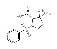 (R)-5,5-二甲基-3-(吡啶-3-基磺酰基)噻唑烷-4-羧酸结构式