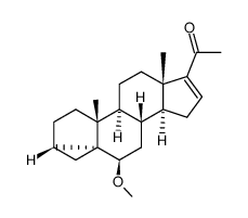 6β-methoxy-3α,5α-cyclo-pregn-16-en-20-one Structure
