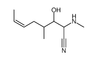 3-hydroxy-4-methyl-2-(methylamino)oct-6-enenitrile Structure
