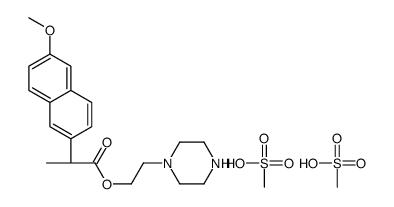 methanesulfonic acid,2-piperazin-1-ylethyl (2S)-2-(6-methoxynaphthalen-2-yl)propanoate结构式