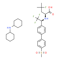 Dicyclohexylamine (S)-4-Fluoro-4-Methyl-2-(((S)-2,2,2-Trifluoro-1-(4’-(Methylsulfonyl)-[1,1’-Biphenyl]-4-Yl)Ethyl)Amino)Pentanoate Structure