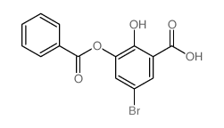 3-(苯甲酰基氧基)-5-溴-2-羟基苯甲酸结构式