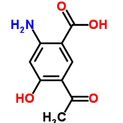 5-乙酰基-2-氨基-4-羟基苯甲酸结构式