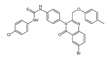 1-[4-[6-bromo-2-[(4-methylphenoxy)methyl]-4-oxoquinazolin-3-yl]phenyl]-3-(4-chlorophenyl)thiourea Structure