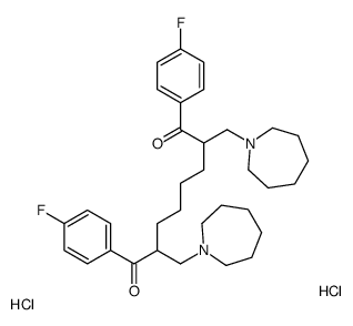 2,7-bis(azepan-1-ylmethyl)-1,8-bis(4-fluorophenyl)octane-1,8-dione,dihydrochloride结构式