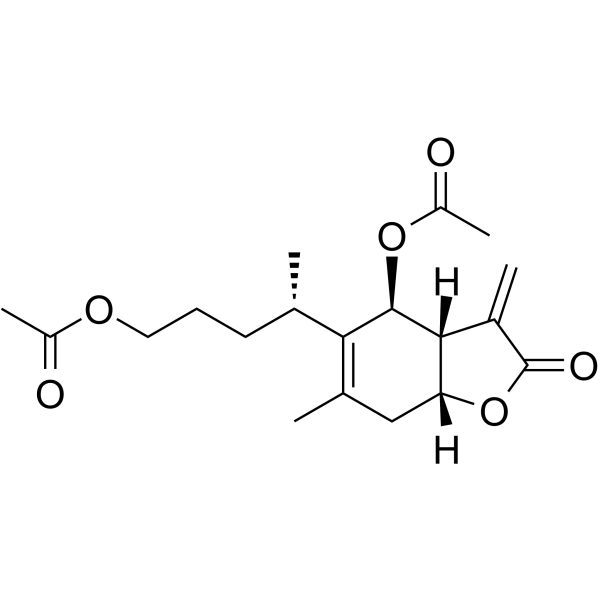 1,6-二-O-乙酰基大花旋覆花内酯结构式
